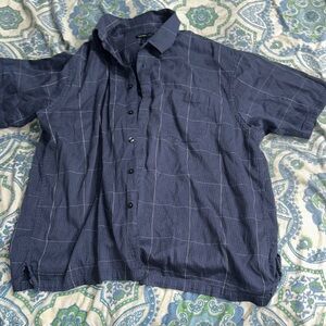 Van Heusen Studio Navy Plaid Shirt